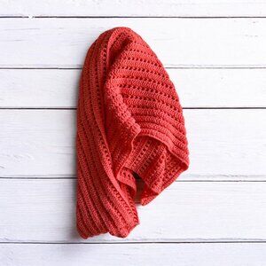 Handmade Crochet Coral Knitted Blanket Throw